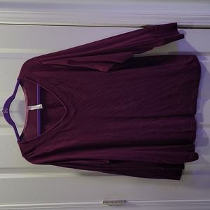 Cacique Burgundy V Neck Sleep Top Size 26/28